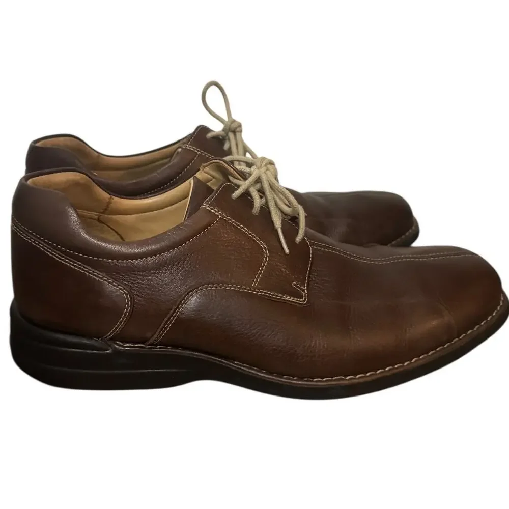 JOHNSTON & MURPHY Brown Shuler Bicycle Leather Dress Shoes 11
